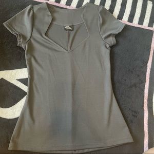 RockSteady Sophia pinup cutout top grey size medium.